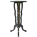 Teak Wood Round-top Three-leg Spiral Accent Table (Thailand)