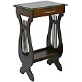Hand-carved 'Victorian Harp' Teak Wood End Table (Thailand)