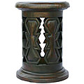 Handmade Carved Acacia Wood Round End/ Side Table (Thailand)