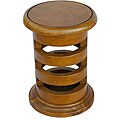 Hand-carved Round Rings Acacia Wood End/ Side Table (Thailand)