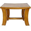 Hand-carved Acacia Wood Curved Side Table (Thailand)
