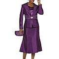 Nubiano Women's Purple 3-piece Skirt Suit