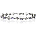 Sterling Silver Tanzanite and Diamond Leaf Bracelet