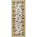 Hand-hooked Ivory Wool Rug (3' x 10')