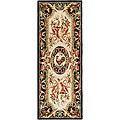 Hand-hooked Ivory Wool Rug (3' x 10')