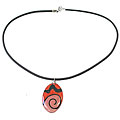 Rose Bud Fused Glass Necklace (Chile)