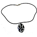Black and White Motion Fused Glass Necklace (Chile)