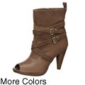 BCBGirls Women's 'Chester' Peep-toe Ankle Boots