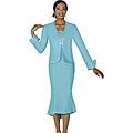 Divine Denim Women's Plus Size Turquoise Skirt Suit