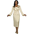 Nubiano Women's Wrap Jacket Gold Skirt Suit