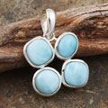 Sterling Silver Ketut Larimar Pendant (Dominican Republic)
