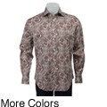 Thomas Dean Men's Paisley Print Woven Shirt