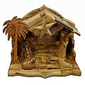 Hand-carved Olive Wood Nativity with Music Box (Bethlehem)
