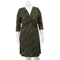 Connected Apparel Women's Plus Size Printed Sweater Knit Dress