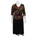 Connected Apparel Women's Plus Size Printed V-neck Dress