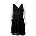 Connected Apparel Women's Plus Size Lace Chiffon Dress