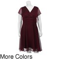 Connected Apparel Women's Plus Size Dope Dye Chiffon Dress