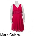Connected Apparel Women's Plus Size Sleeveless Chiffon Dress