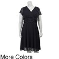 Connected Apparel Women's Plus Size Chiffon Dress