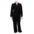 Kasper Plus Size 1-button Tonal Stripe 3-piece Pant Suit