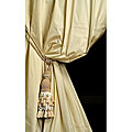 Signature Butter Cream Faux Silk Curtain Panel (46 in. x 108 in.)