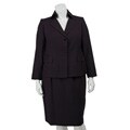 Anne Klein Women's Plus Size Trench Collar Skirt Suit