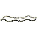 Sterling Silver Marcasite/ Black Onyx Squiggle Design Bracelet