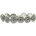 Sterling Silver Marcasite Filigree Design Medallion Bracelet
