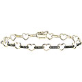 Sterling Silver Marcasite Heart Link-style Bracelet