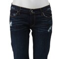 Rich & Skinny Women's Dark Wash Distressed Slim Leg Jeans