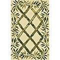 Hand-tufted Green/ Gold Wool Terra Rug (5' x 7'6)