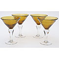 Certified International Amber Bubble 8-ounce Martini Glasses (Set of 8)