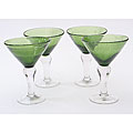 Certified International Green Bubble 8-ounce Martini Glasses (Set of 8)