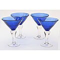 Certified International Cobalt Bubble 8-ounce Martini Glasses (Set of 8)