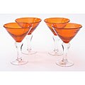 Certified International Orange Bubble 8-ounce Martini Glasses (Set of 8)