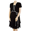 SL Fashions Women's Plus Size Piped Tiered Jacket Dress
