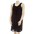 SL Fashions Women's ITY Rosette Plus Size Black Shift Dress