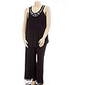 SL Fashions Beaded Tuck-front Plus Size Pant Set