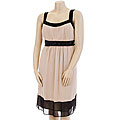 SL Fashions Colorblock Emma Beaded Plus Size Empire Dress