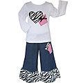 Ann Loren Girl's 2-piece Boutique Polka Dot/ Zebra Heart Outfit