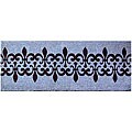 Blue Coir Fleur de Lis Door Mat