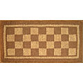 Beige Coir Checkerboard Door Mat