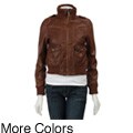 Pink Soup Women's Knit-cuff Bomber Jacket