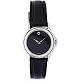 Movado Women's Black Leather Strap Watch
