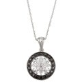 10k Gold 1/6ct TDW Black and White Diamond Necklace (J, I2)