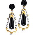Michael Valitutti 18k Vermeil/ Palladium/ Silver Onyx and Sapphire Earrings