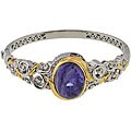 Michael Valitutti Sterling Silver Chaurite/ Sapphire Bracelet