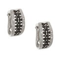 Sterling Silver and Black Rhodium Diamond Earrings (H-I, I2-I3)