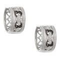 Sterling Silver and Black Rhodium Diamond Earrings (H-I, I2-I3)