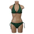 Au Coeur Women's Green Halter Bikini